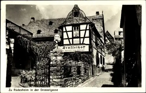 Ak Rüdesheim am Rhein, Drosselgasse, Drosselhof