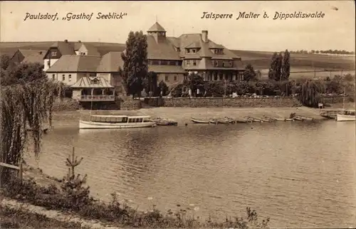 Ak Paulsdorf Dippoldiswalde im Osterzgebirge, Gasthof Seeblick, Talsperre Malter