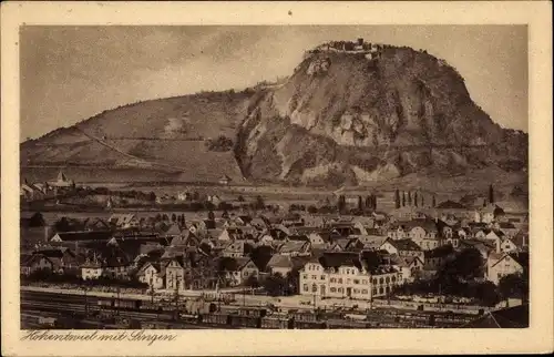 Ak Singen Hohentwiel, Gesamtansicht der Stadt, Berg, Bahnhof