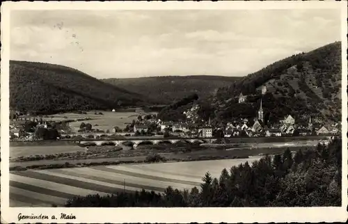 Ak Gemünden am Main Unterfranken, Burgruine Scherenburg