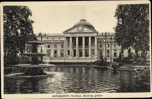 Ak Wiesbaden in Hessen, Kurhaus, Bowling green