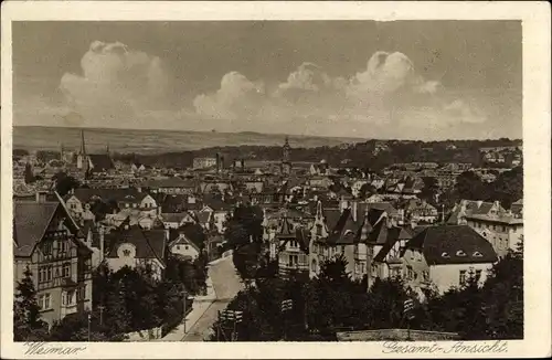 Ak Weimar in Thüringen, Blick auf Stadt über die Häuserdächer