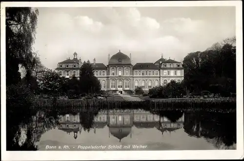 Ak Poppelsdorf Bonn am Rhein, Schloss mit Weiher