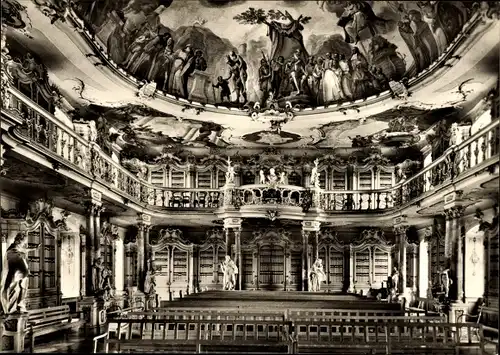 Ak Bad Schussenried in Oberschwaben, ehemaliges Prämonstratenserkloster, Bibliothek um 1757
