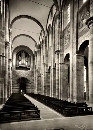 Ak Speyer am Rhein, Dom, Mittelschiff, Blick nach Westen