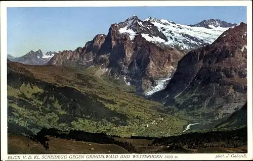 Ak Grindelwald Kanton Bern, Kleiner Scheidegg, Wetterhorn