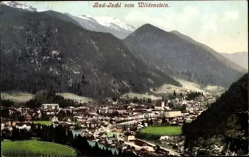 Ak Bad Ischl in Oberösterreich, Gesamtansicht vom Wildenstein