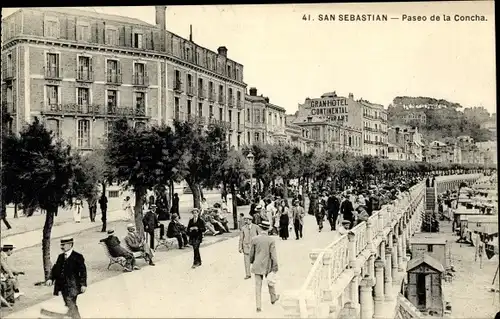 Ak San Sebastian Baskenland, Paseo de la Concha