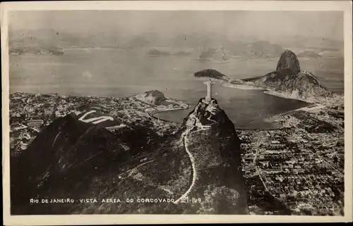 Ak Rio de Janeiro Brasilien, Vista aerea do Corcovado
