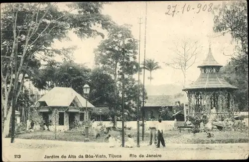Ak Rio de Janeiro Brasilien, Jardim do Alto da Bôa Vista, Tijuca, Pavillon