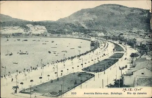 Ak Botafogo Rio de Janeiro Brasilien, Avenida Beira mar