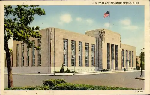 Ak Springfield Ohio USA, US-Postamt