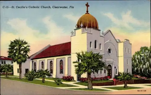 Ak Clearwater Florida USA, Katholische Kirche St. Cecilia
