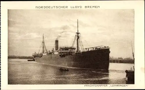 Ak Norddeutscher Lloyd Bremen, Frachtdampfer Lothringen