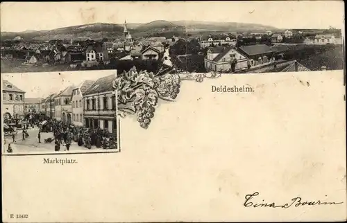 Ak Deidesheim in der Pfalz, Panorama, Marktplatz