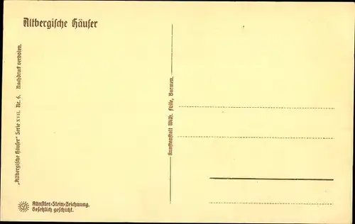 Steindruck Ak Barmen Wuppertal, Haus Schuchard, Altbergische Häuser