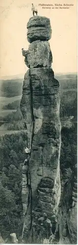 Klapp Ak Königstein an der Elbe Sächsische Schweiz, Pfaffenstein, Kletterer