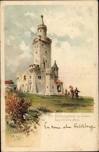 Künstler Litho Fries, E., Schmitten im Hochtaunuskreis Hessen, Der Feldbergturm