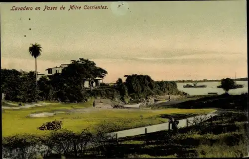 Ak Paraguay, Lavadero und Paseo de Mitre Corrientes
