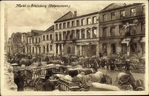 Ak Szczytno Ortelsburg Ostpreußen, Markt