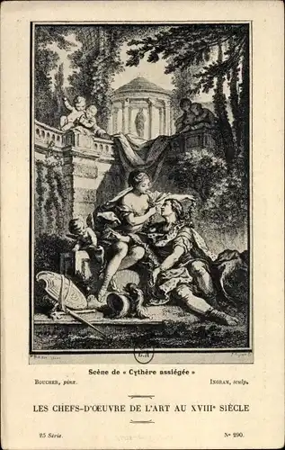 Künstler Ak Boucher, Die Meisterwerke der Kunst im 18. Jahrhundert, Szene des belagerten Cythere