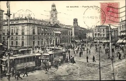 Ak Madrid, Spanien, Puerta del Sol