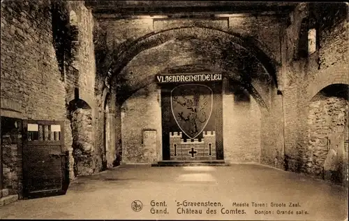 Ak Gand Gent Ostflandern, Schloss, großer Saal