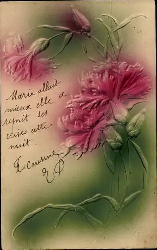 Präge Ak Blühende Blumen, Kitsch