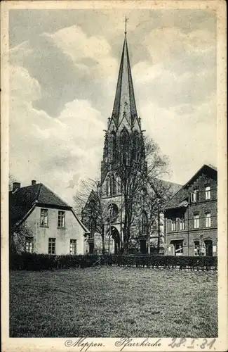Ak Meppen im Emsland, Pfarrkirche