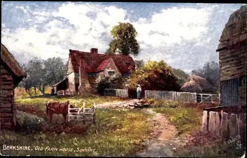 Künstler Ak Sonning South East England, Old Farm House, Berkshire, Tuck 7536