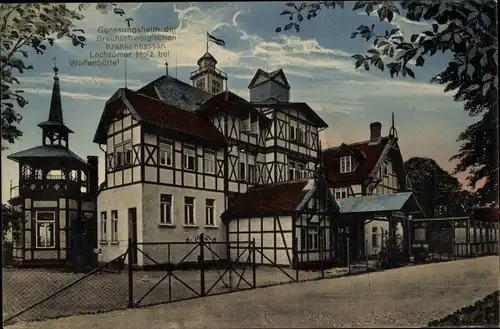 Ak Lechlumer Holz Wolfenbüttel in Niedersachsen, Genesungsheim der braunschweigischen Krankenkassen