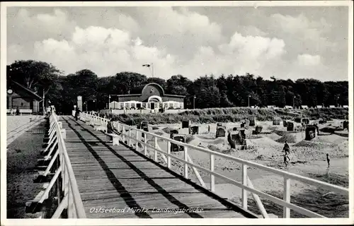 Ak Ostseebad Graal Müritz, Landungsbrücken, Strandpartie