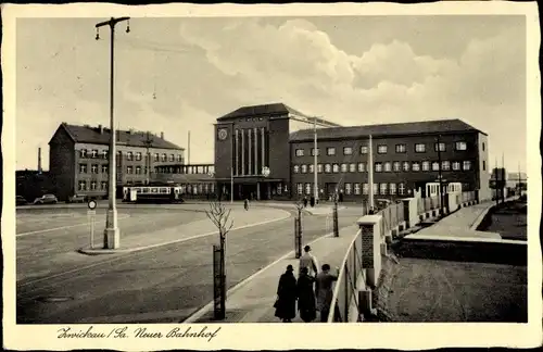 Ak Zwickau in Sachsen, Neuer Bahnhof