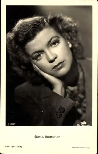 Ak Schauspielerin Gerta Böttcher, Portrait