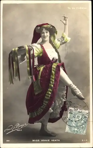 Ak Schauspielerin Annie Heath, Portrait, tanzend