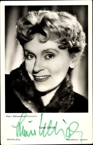 Ak Schauspielerin Luise Ullrich, Portrait, Autogramm