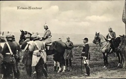 Ak Kaiser Wilhelm II. im Manöver, Heerführer