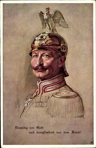Künstler Ak Kaiser Wilhelm II., Garde Kürassierhelm, Portrait, Orden, Munk 927