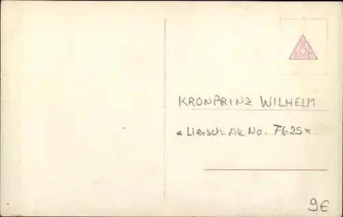 Ak Kronprinz Wilhelm von Preußen, Portrait in Uniform, Orden