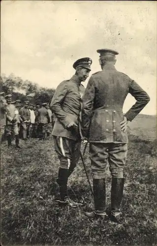 Ak Kronprinz Wilhelm von Preußen im Felde, deutsche Soldaten, westlicher Kriegsschauplatz, I WK
