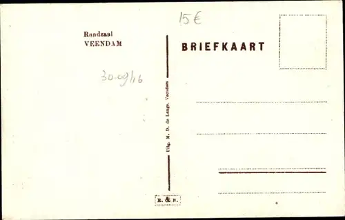 Ak Veendam Groningen Niederlande, Ratssaal