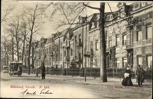 Ak Utrecht Niederlande, Biltstraat, Pferdestraßenbahn