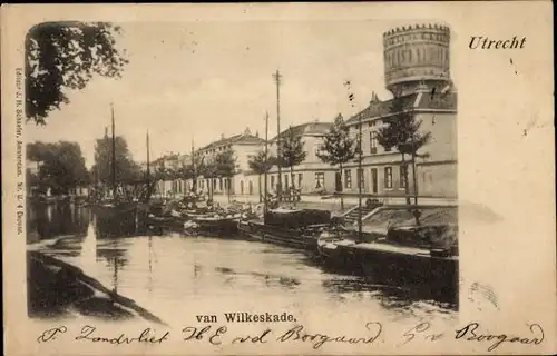 Ak Utrecht Niederlande, van Wilkeskade, Wasserturm