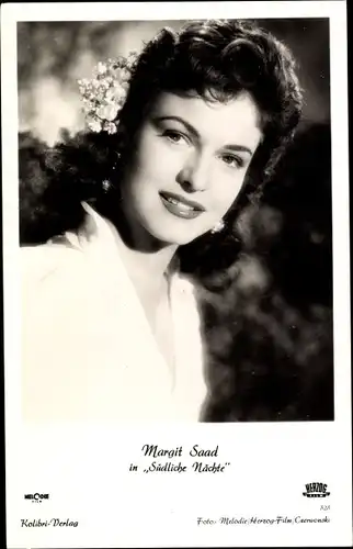 Ak Schauspielerin Margit Saad, Portrait