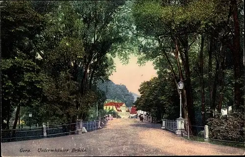 Ak Untermhaus Gera in Thüringen, Untermhäuser Brücke