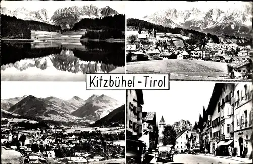 Ak Kitzbühel in Tirol, Ortsansicht, See, Alpen