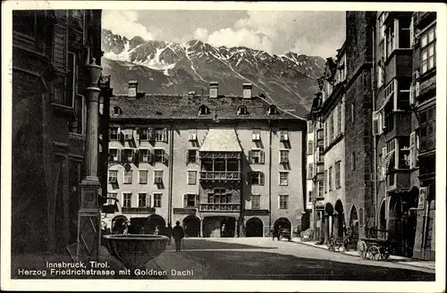 Ak Innsbruck in Tirol, Herzog Friedrichstraße, Goldenes Dachl