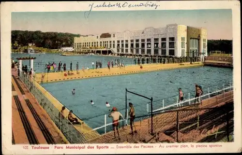 Ak Toulouse Haute Garonne, Städtischer Sportpark, Schwimmbad