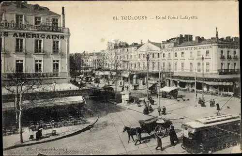 Ak Toulouse Haute Garonne, Rond-Point Lafayette