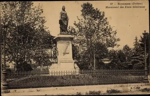 Ak Römer auf der Isère Drôme, Denkmal der Generalstände